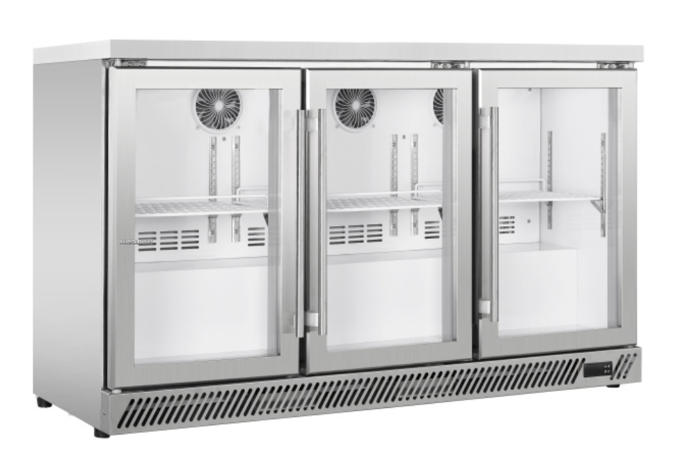 Back Bar Cooler BT-1350FS 3-Door / Glass / Swing / Refrigerator / Stainless Steel Version