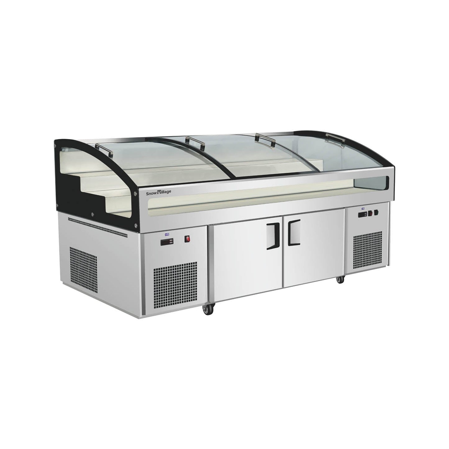 Ice Display Table BT-B1.8/D Curved / Glass Door / Sliding