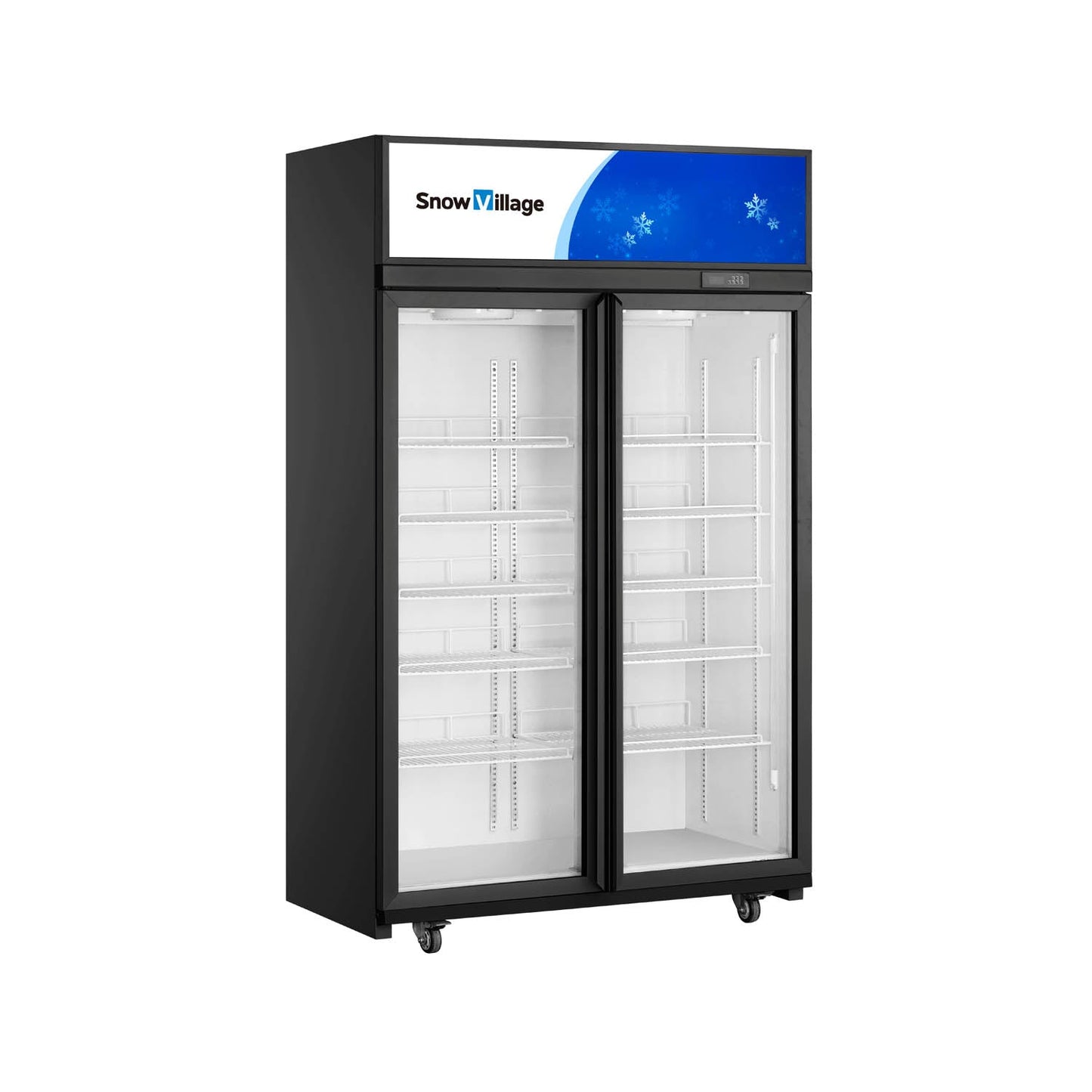 Snow Village glass-door merchandiser