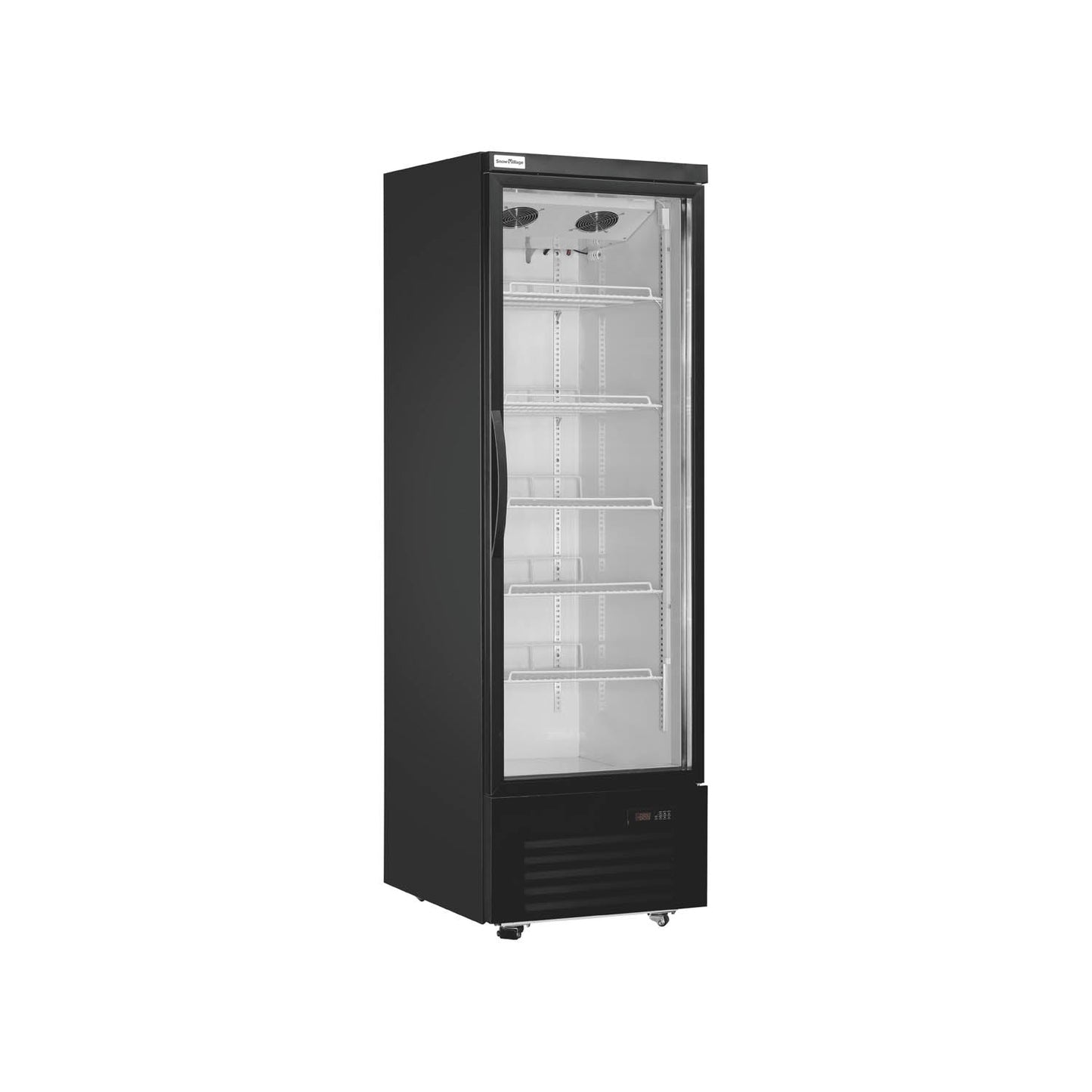 Snow Village glass-door merchandiser