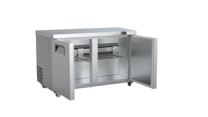 Snow Village 60" 2-Door Undercounter Commercial Refrigerator, Solid Doors, Stainless Steel (TUC-60R)