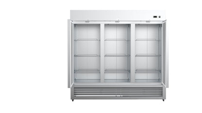 Snow Village 81" 3-Door Reach-In Commercial Refrigerator, Solid Doors, Stainless Steel (XCV-81R)