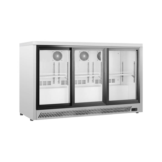 Back Bar Cooler BT-1350FYS 3-Door / Glass / Sliding / Refrigerator / Stainless Steel Version