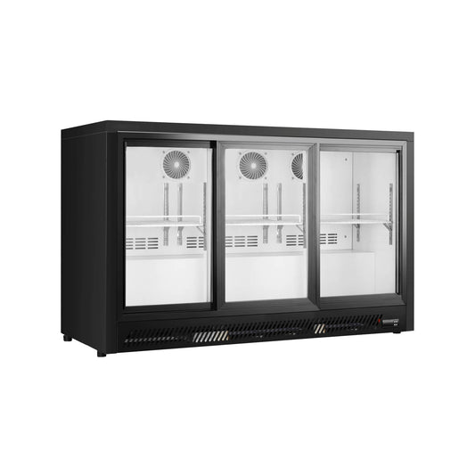 Upright Glass Door Showcase BT Ventilated Cooling Back Bar Cooler Series -  3 Doors - Sliding Door BT-1350FY