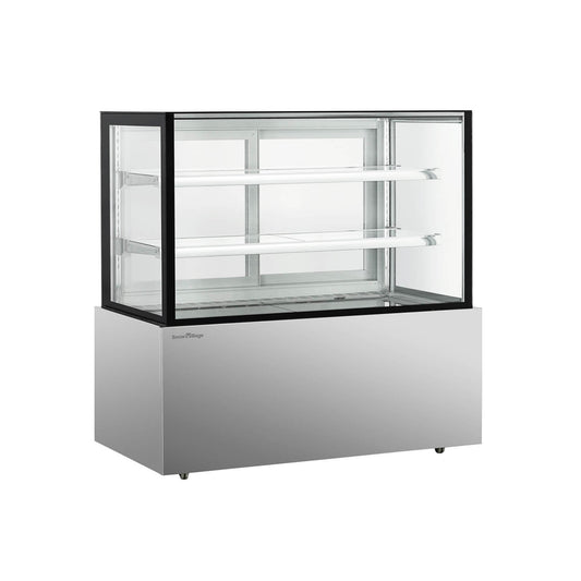 Snow Village Cake Showcase DG-FZ Series – Straight Glass Countertop Display (3–6 Feet Wide)