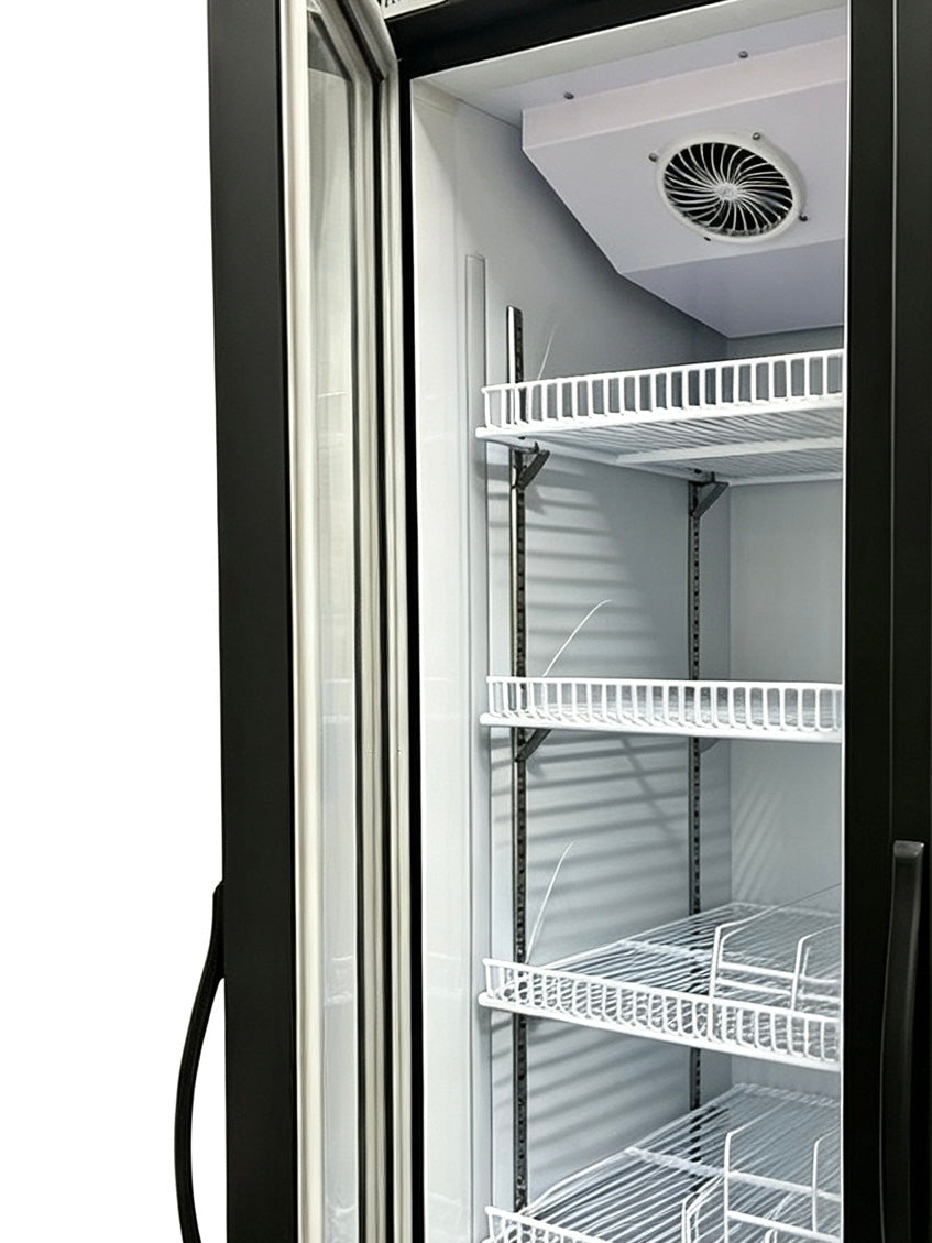 Snow Village 2-Door Glass Door Merchandiser Refrigerator, Commercial Display Cooler (LC-1000FX)