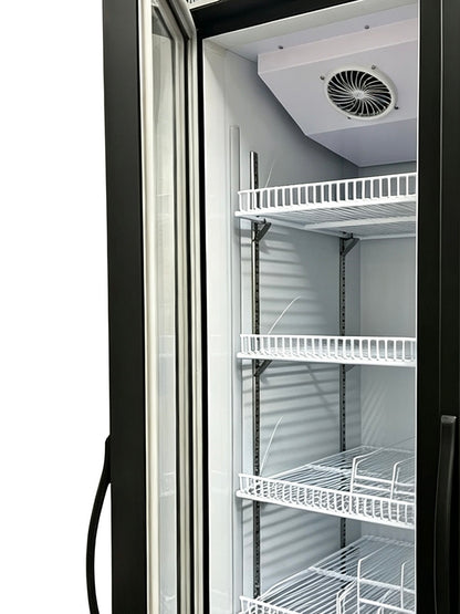 Snow Village 2-Door Glass Door Merchandiser Refrigerator, Commercial Display Cooler (LC-1000FX)