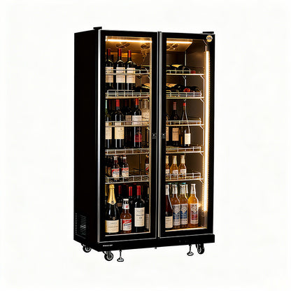 Glass Door Merchandiser LC-1100 2-Door / Glass / Swing / Refrigerator / Ventilated Cooling Wine Cooler
