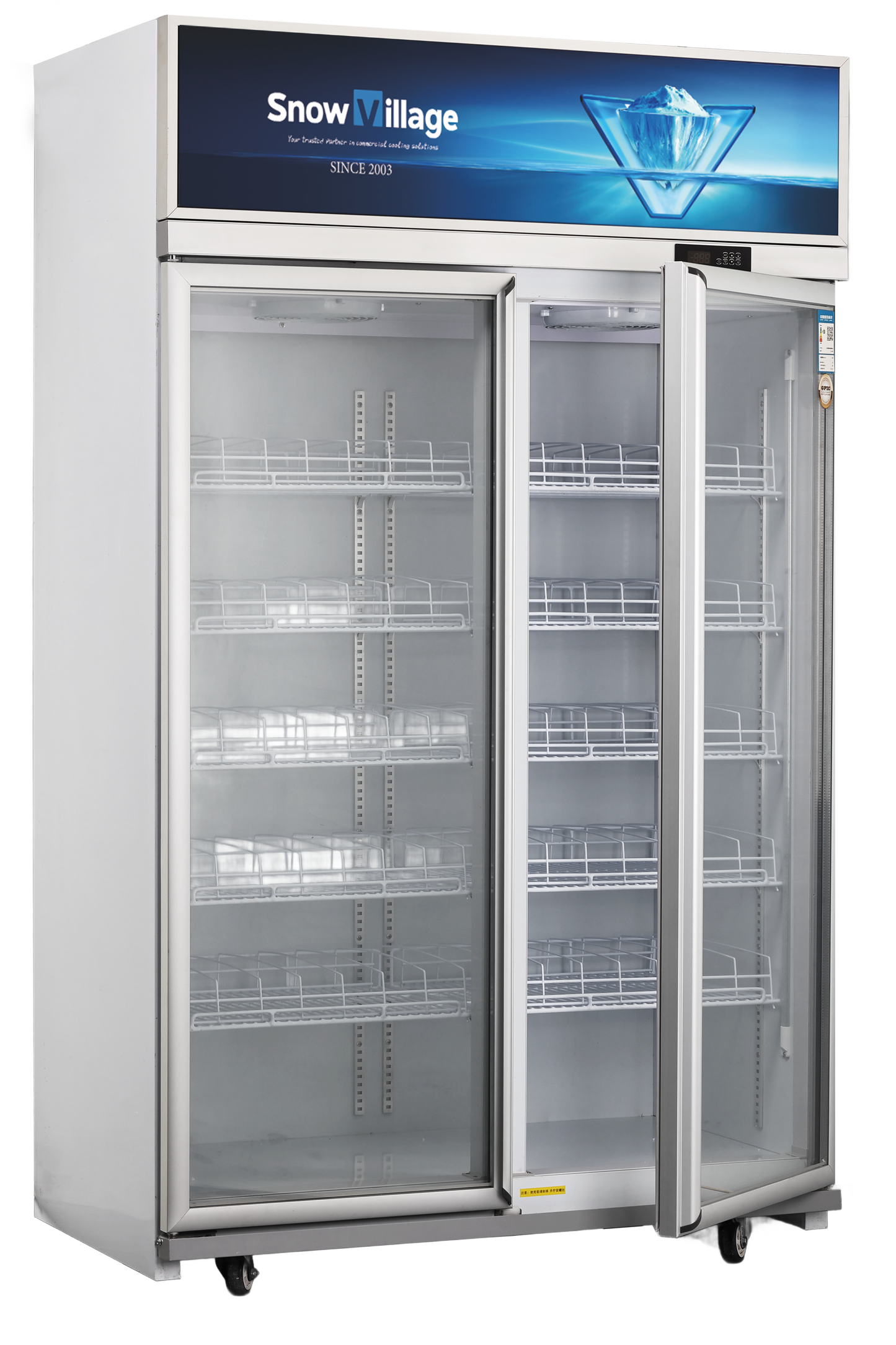Snow Village 2-Door Glass Door Merchandiser Freezer, Commercial Display Freezer (LD-1260FS)