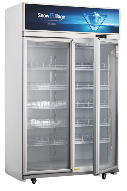 Snow Village 2-Door Glass Door Merchandiser Freezer, Commercial Display Freezer (LD-1260FS)