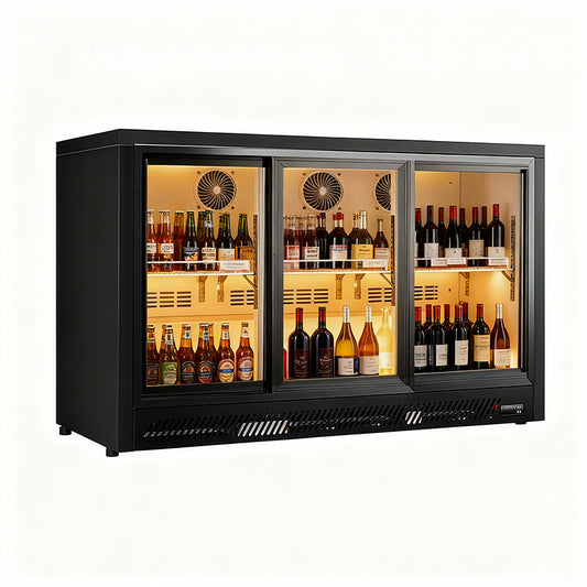 Back Bar Cooler BT-1350FY 3-Door / Glass / Sliding / Refrigeratorr