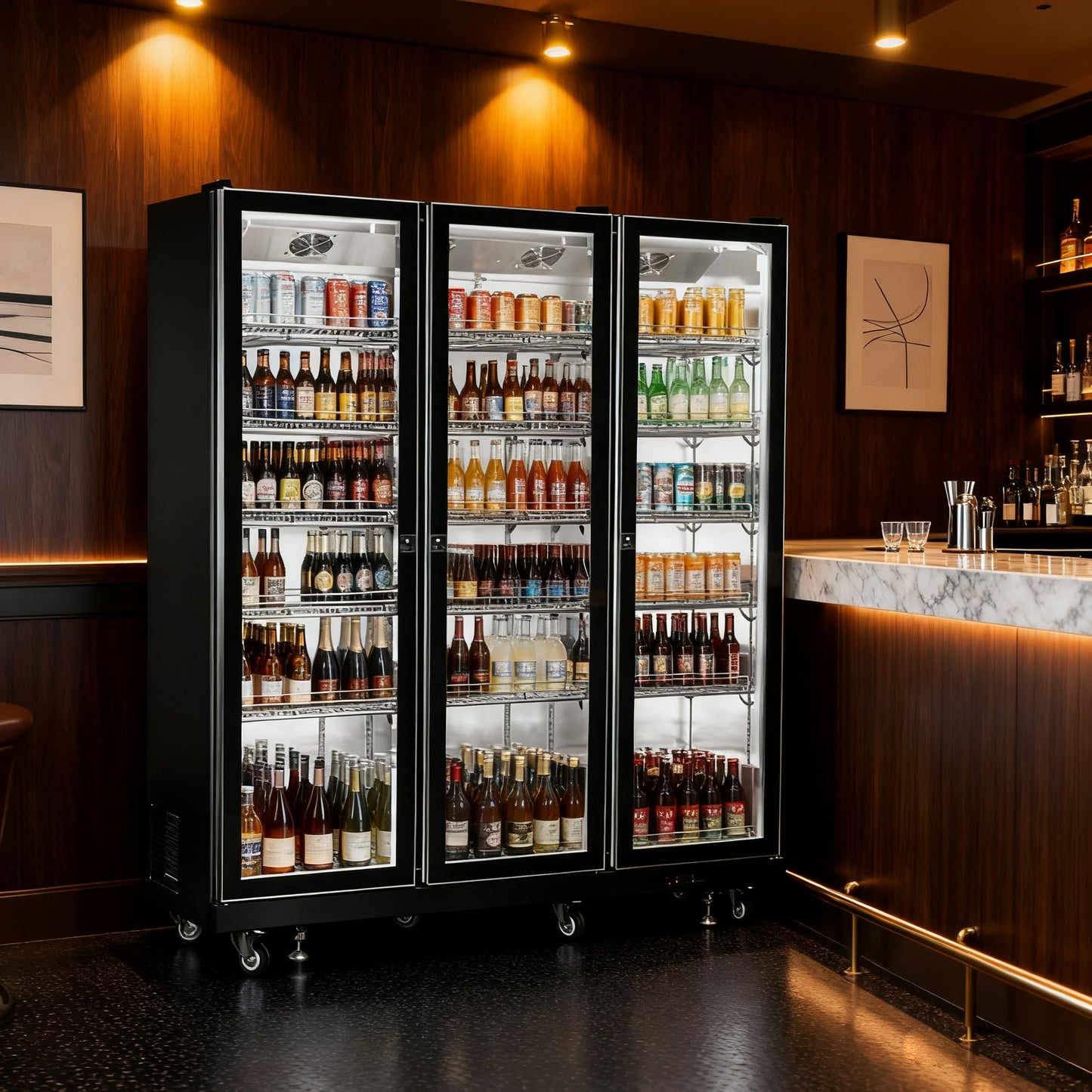 Glass Door Merchandiser LC-1654 3-Door / Glass / Swing / Refrigerator / Ventilated Cooling Wine Cooler