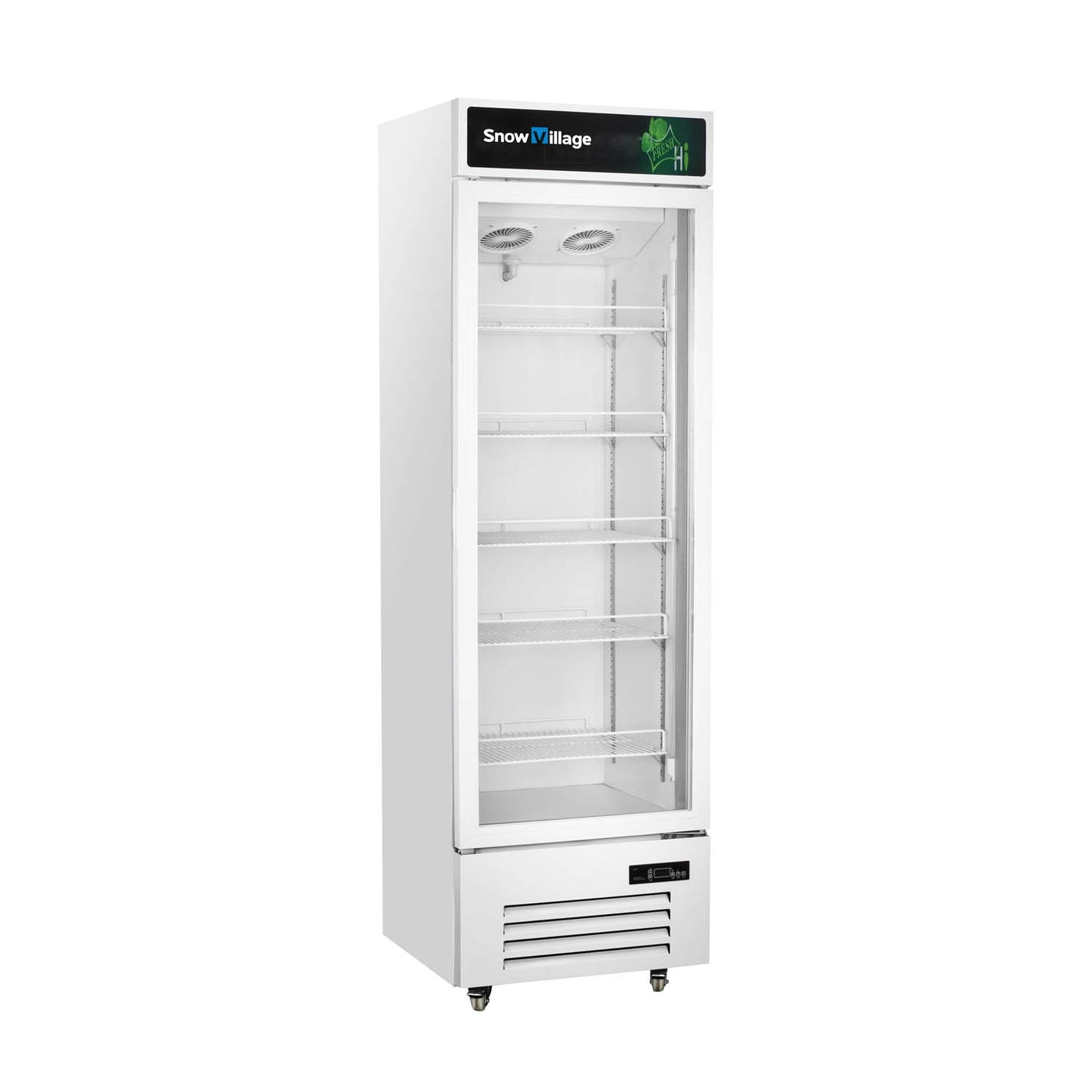 Snow Village Upright Glass Door Showcase LC Series Ventilated Cooling Refrigerator – 1/2 Doors (Plastic Frame / Custom-Coated Door Options)