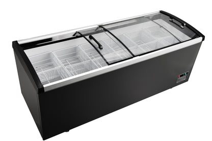 Snow Village Commercial Ice Cream Display Freezer, Straight Glass Sliding Door (SD-706)