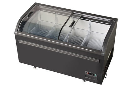 Snow Village Commercial Island Display Freezer, 2 Sliding Glass Doors, Curved (SD/SC-518)