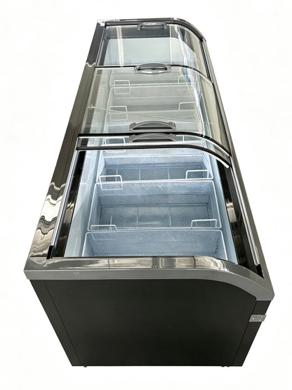 Snow Village Commercial Island Display Freezer, 3 Sliding Glass Doors, Curved (SD/SC-718)