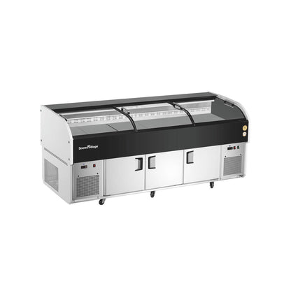 Ice Display Table SS-FZ Flat/Tri-Steps Dual Temperature Series - 3 Sliding Doors