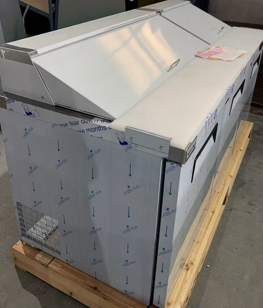 Commercial Salad and Sandwich Prep Table - 3 Door, 20.3 Cu. Ft., Stainless Steel with Insulated Lid(TUC-72RS)