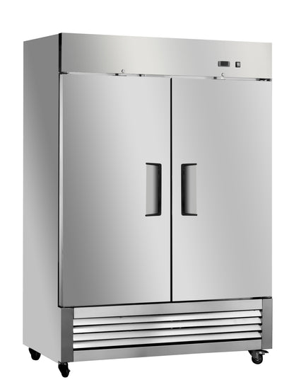 Snow Village XCV-54F 2-door reach-in freezer, stainless steel