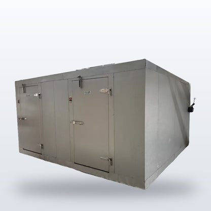 Snow Village custom walk-in cooler freezer combo unit with two doors, built and installed in New York